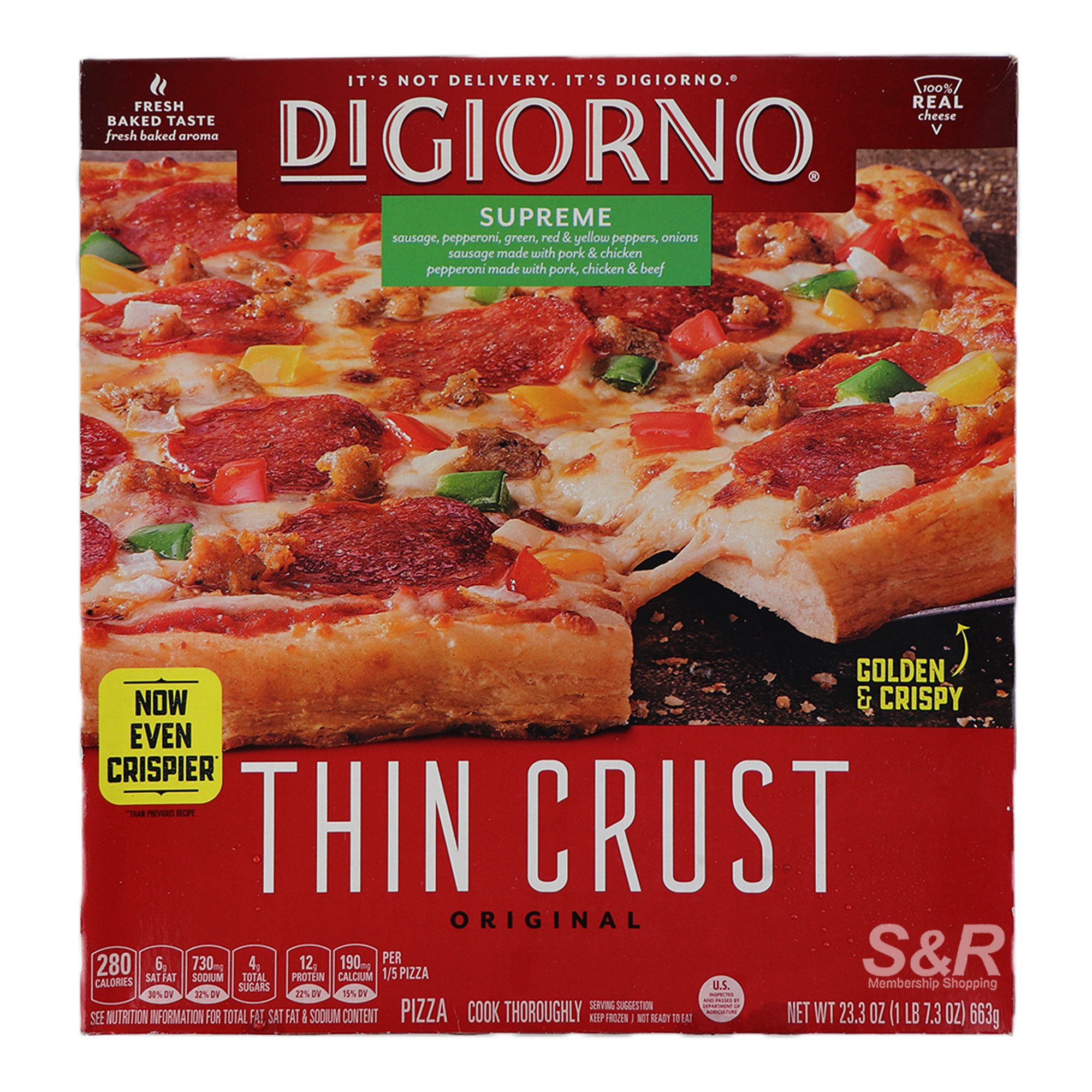 Digiorno Supreme Original Thin Crust Pizza 663g